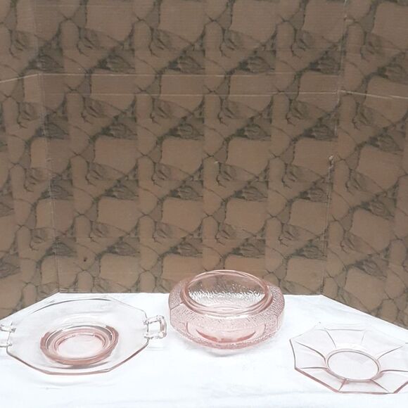 Fostoria pink depression glass items.3 pc bundle - Picture 1 of 11